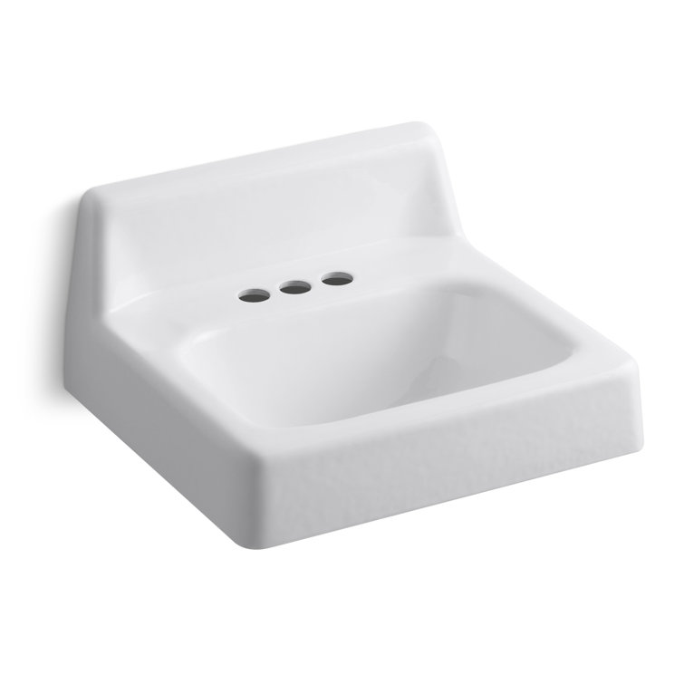 Hudson Metal Rectangular Wall-mount Bathroom Sink with Overflow