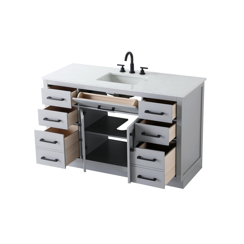 Meuble-lavabo simple 54 po Ahner, Gris