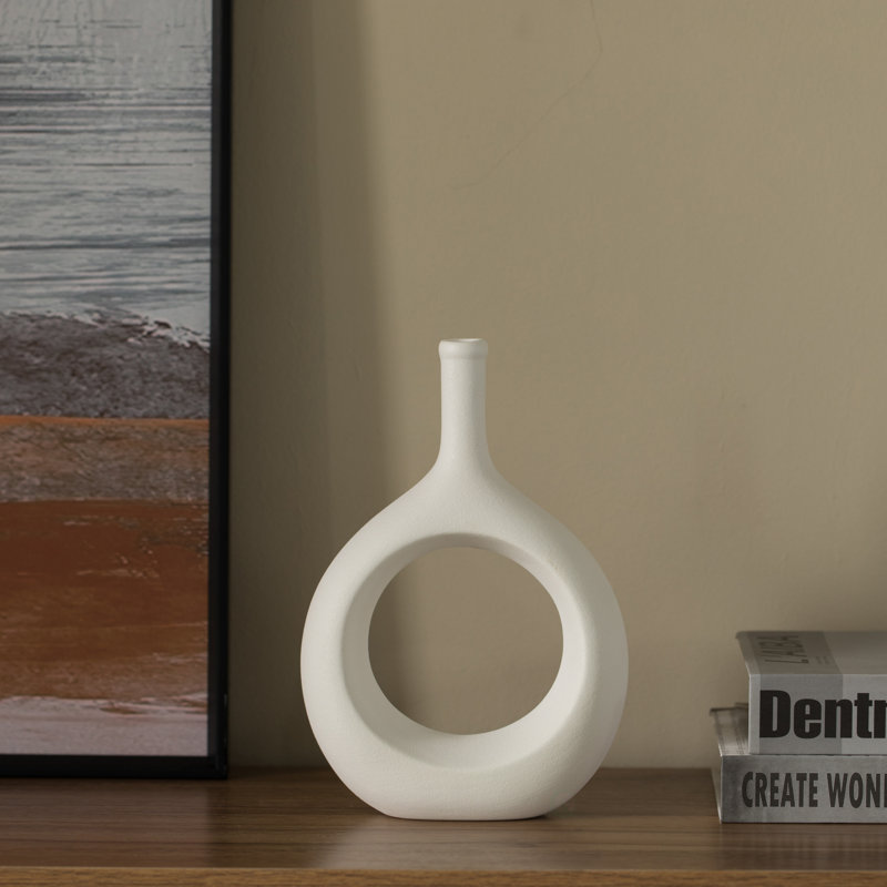 Tamberg Ceramic Table Vase, 9.5" H x 6.5" W x 2.5" D
