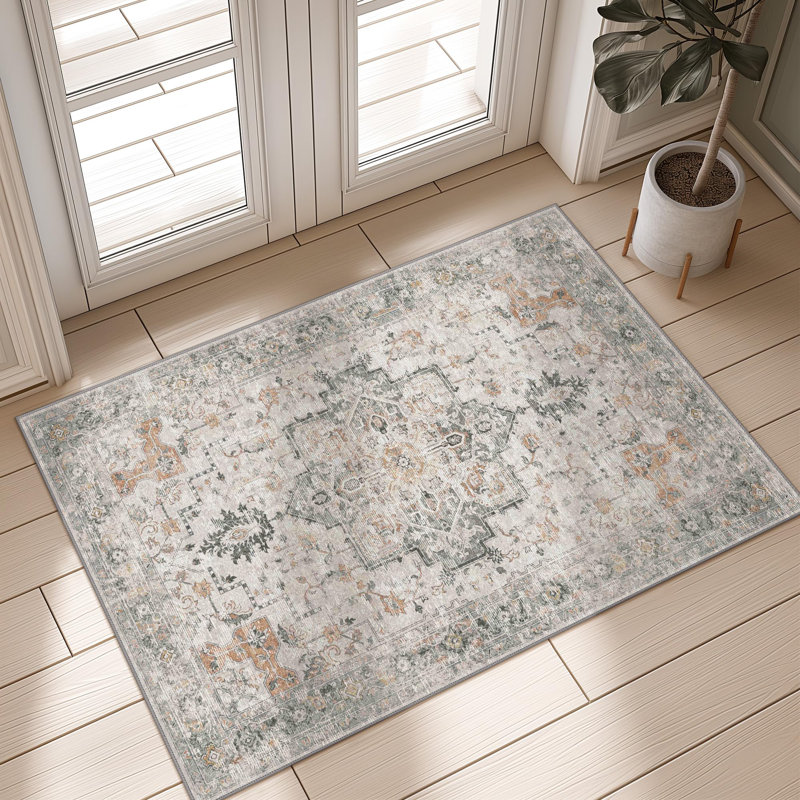 Oriental Performance Machine Washable Non Slip Indoor Area Rug, Rectangle 60 x 90cm