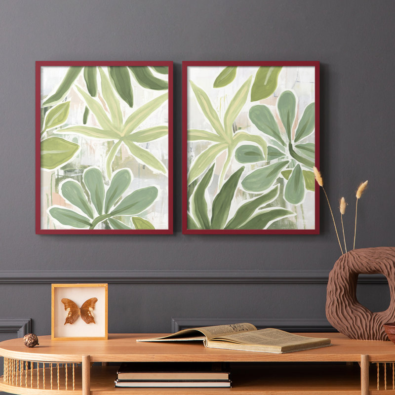 «Tropical Graffiti I», reproduction encadrée de qualité supérieure - prête à être accrochée - aucun clou requis - aucun clou requis