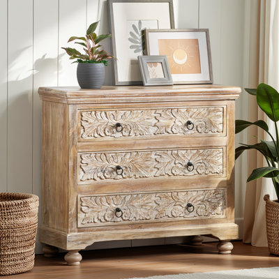 Commode 3 tiroirs White + Natural