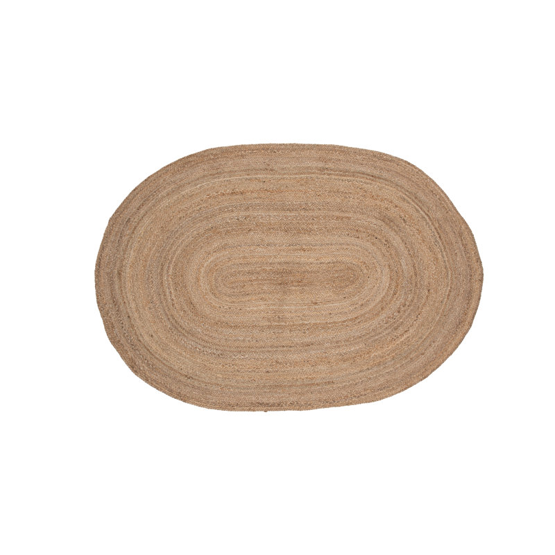 Slauson Solid Colour Hand Woven Area Rug, Oval  200 x 140cm