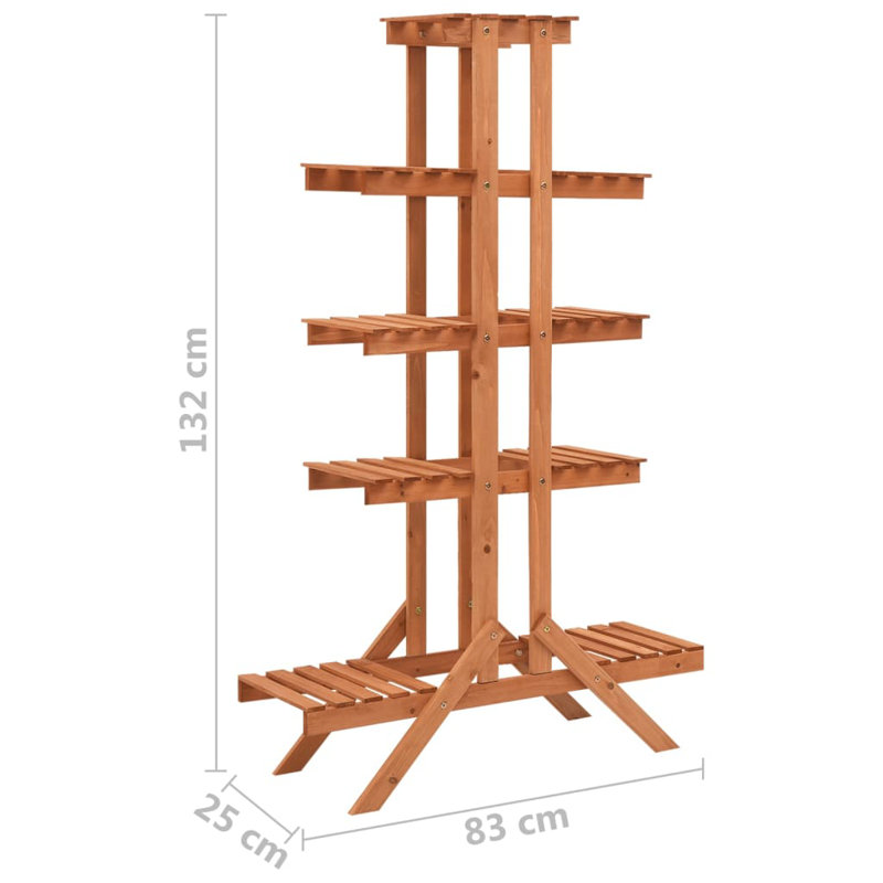 Solid Firwood 9-Shelf Indoor Outdoor Plant Stand