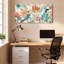 Ensemble de 1 tableau sur toile à motif floral-1529337276