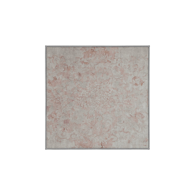 Tapis gris lavable à la machine, Carré 4 pi