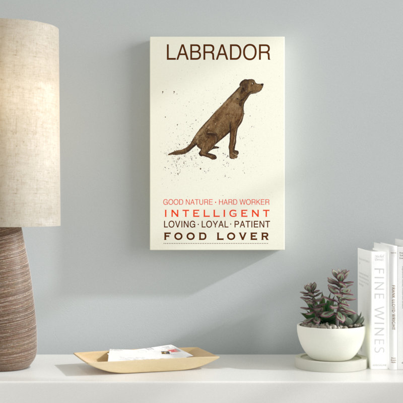 « labrador print », reproduction d’impression sur toile tendue, H 19 po x l 12 po