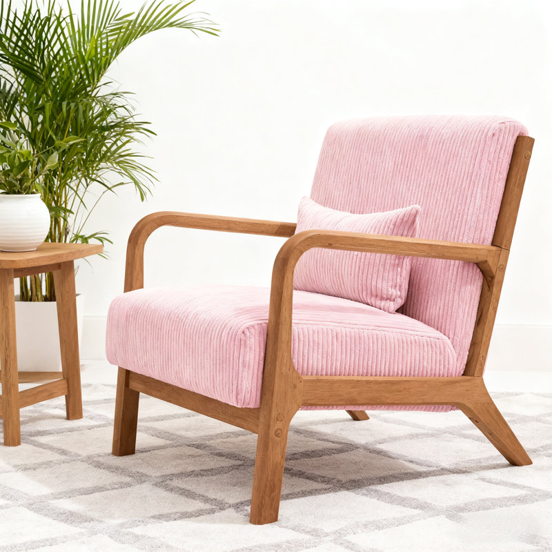 Chaise longue en bois, Rose, Brun