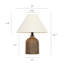 Lampe de table en céramique à une lumière avec abat-jour en lin
