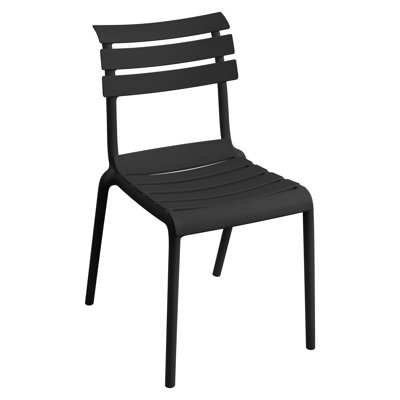 Stacking Outdoor Dining Chair, No-Assembly All-Weather Armless Plastic Side Chair for Kitchen Balcony Bistro Backyard Garden