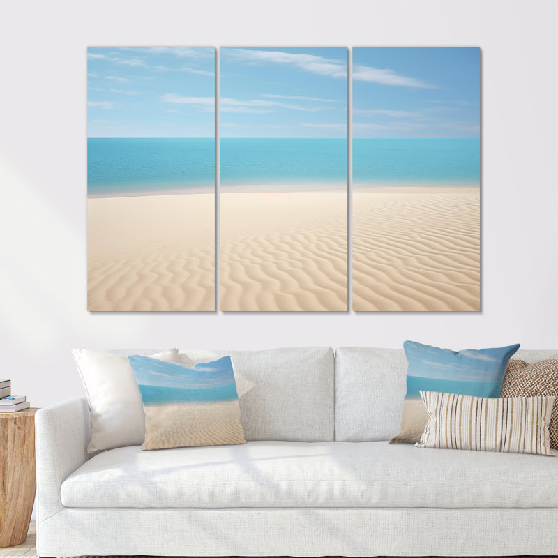 Ensemble de salon Coastal Hush Dreaming Beach Sand - Coastal Wall Art, H 28 po x l 36 po x P 1 po, Toile tendue