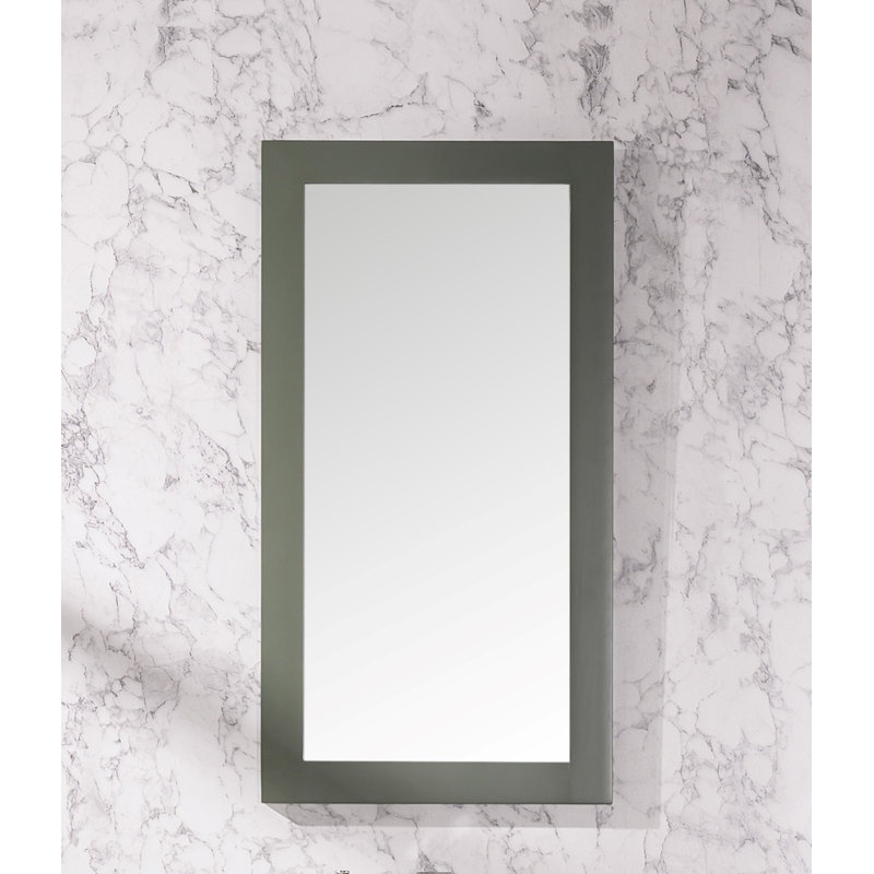 Miroir de salle de bain Malave, 30 po x 16 po, Vert étain