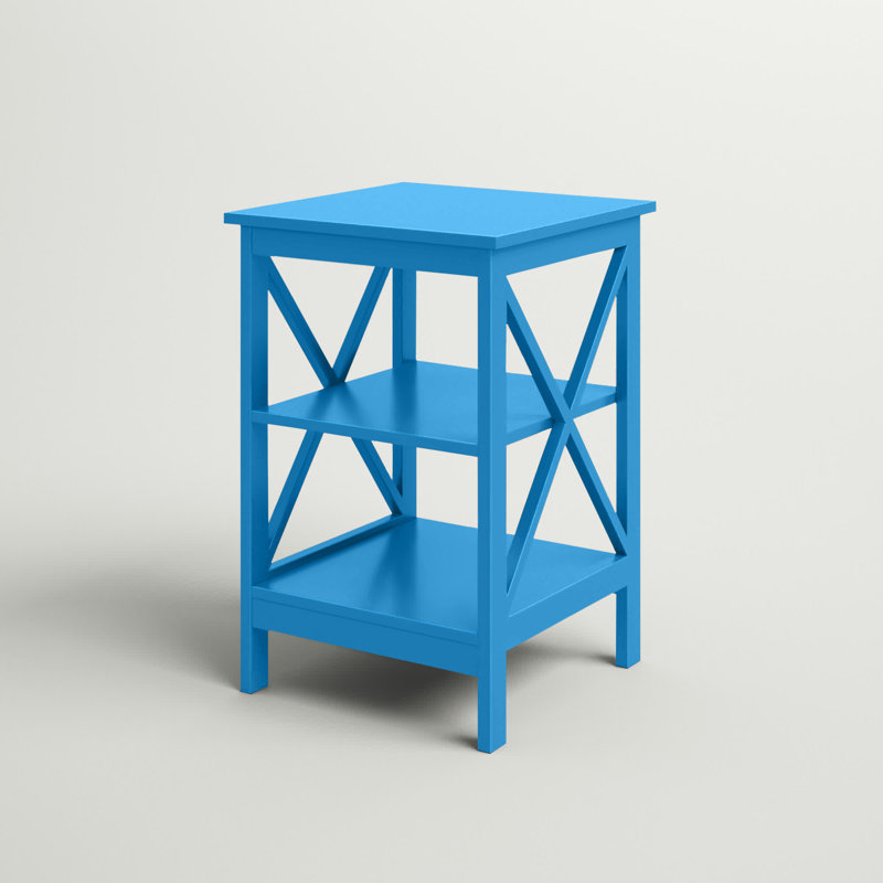 Table de bout avec rangement Darek, Bleu sarcelle