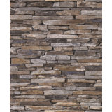 Bricks and More Collection Rocky Retreat Motif Wallpaper Roll