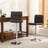 Swivel Faux Leather Adjustable Hydraulic Bar Stool, Set Of 2, With 360-Degree Swivel And Comfortable Foam Cushioning-13702319