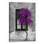 Tree In Front Of Window Purple Pop Color Pop - Print on Canvas-69435235-101412503