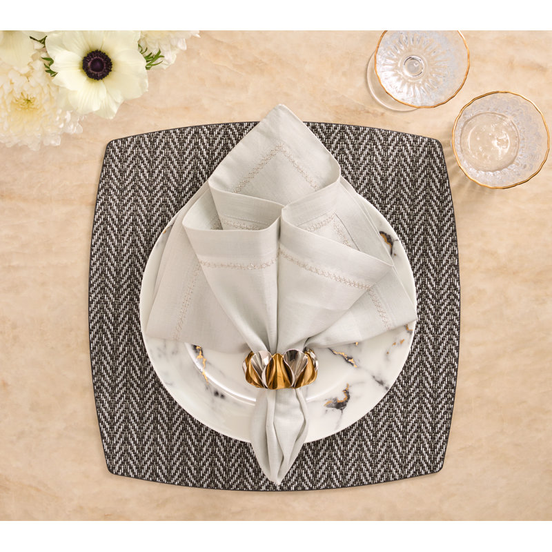 Twill Placemat, Black/White