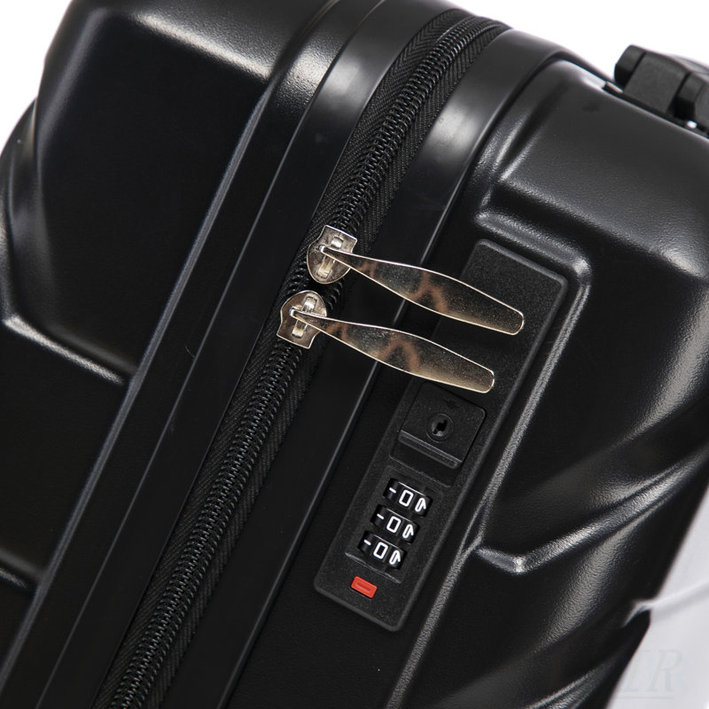 14 "/ 20" 2 pièces / ensemble dans un bagage à roulettes en ABS, avec serrure à combinaison, étui à cosmétiques 14 "(noir)