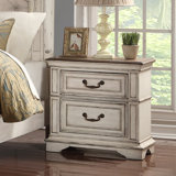 Norcross 2-Drawer Wood Nightstand in Antique White