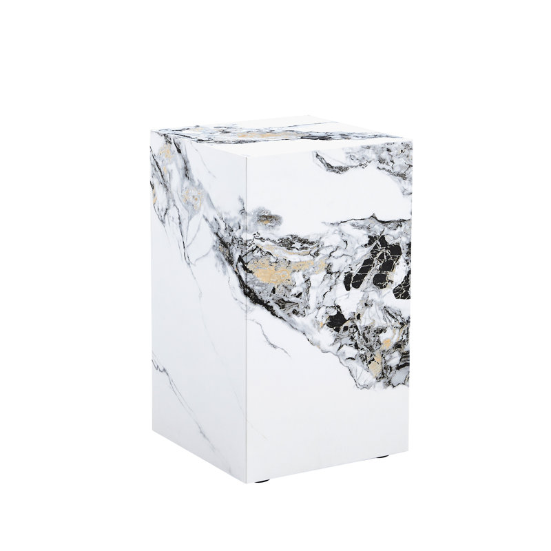 La table basse tendance blanche de 11,55 pouces ajoute de l'élégance au décor de la maison. La table texturée blanche facile à assembler embellit