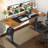 47'' Electric Height Adjustable Standing Desk Built-In Electrical Outlet With 4 Lockable Casters, 2 Hooks-917377282