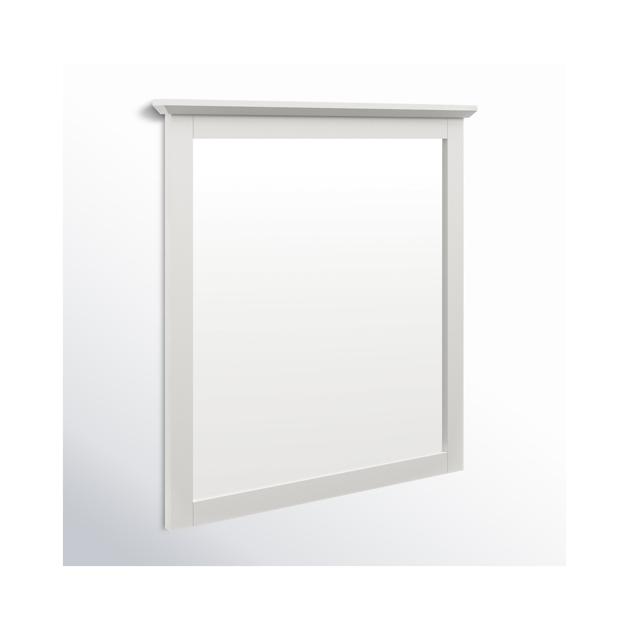 Monza Wood Rectangle Wall Mirror, Snowfall White