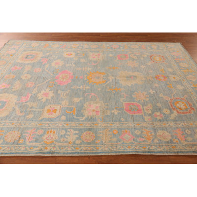 Tapis bleu All-Over Oushak 8 x 11