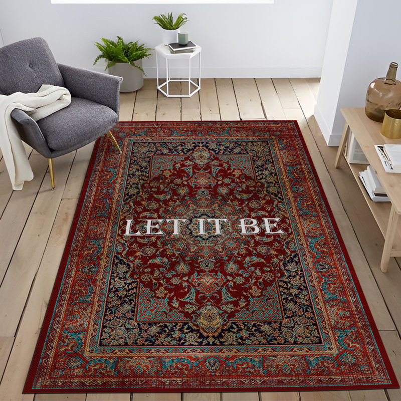 Tapis oriental brun / bourgogne en polypropylène tissé à la machine Chelci, Rectangle 5 pi x 9 pi 11 po