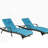 Outdoor Wicker Long Reclining Chair Set of 2 with Cushions-1893226355