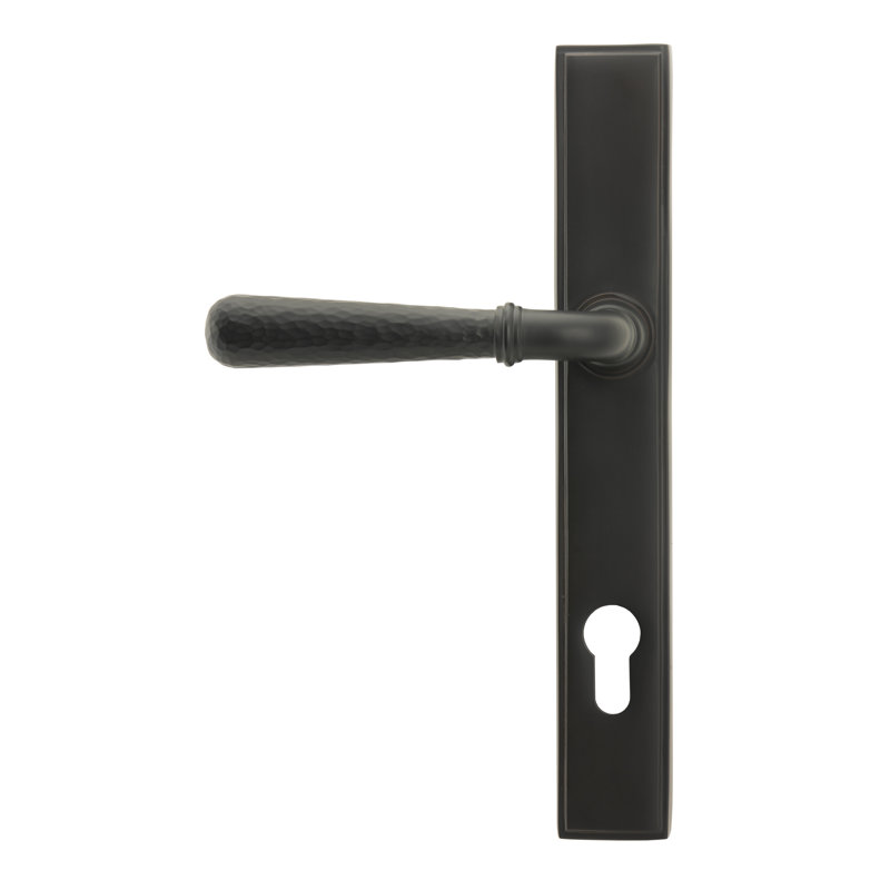 Hammered Newbury Lock Door Handle, Aged Bronze
