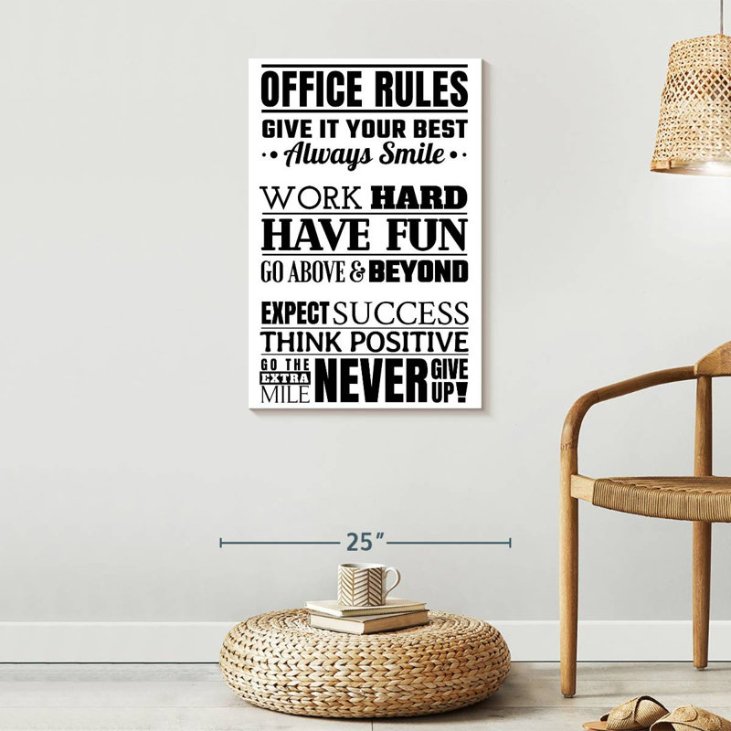 " Fun Office Rules Multi Panel Canvas Canvas Print " by HomeyNotes Studio, 30" H x 20" W x 1.25" D