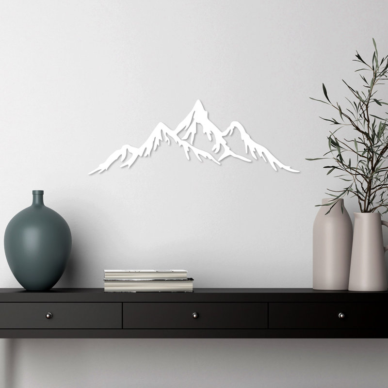 Stylish White Decorative Metal Wall Accessory, 24.4 x 8.7 inches | 100% Metal, Thickness: 0.06 inches | Perfect for Home Decor, Easy Wall Mount with Back Piece | Lightweight at 0.5 lbs, Modern Design