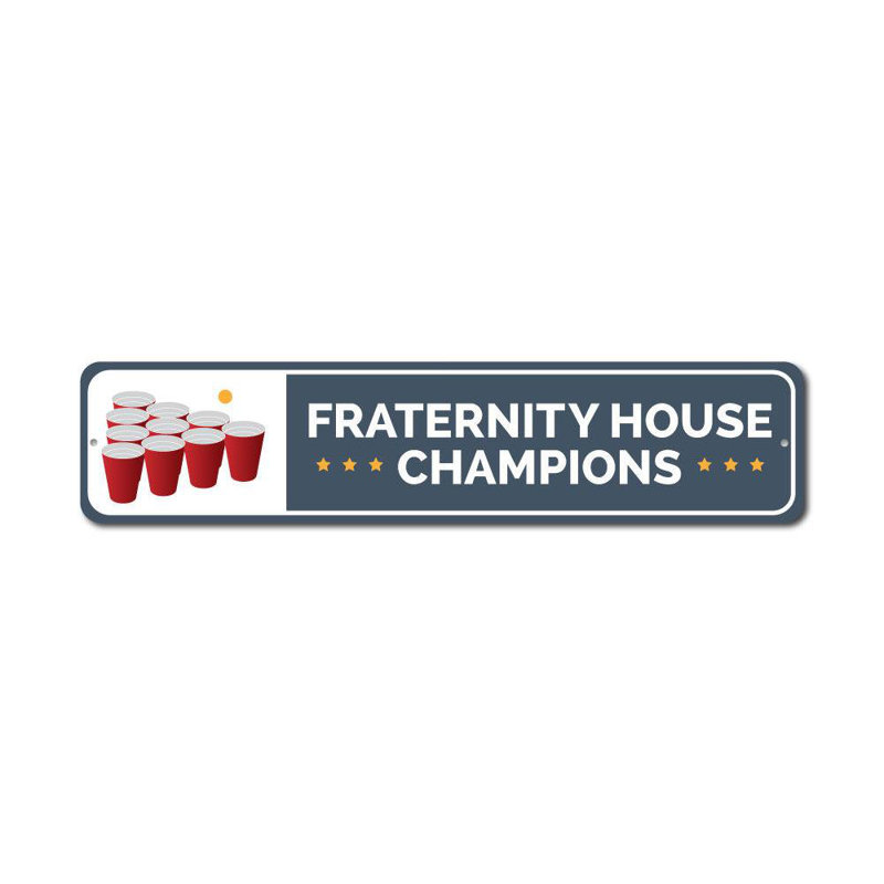 Plaque en aluminium Fraternity House, H 6 po x l 24 po x P 0,063 po