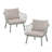 Huron Outdoor Patio PP Club Chair, Green Finish With Beige Cushion, Set Of 2, Chair-1705551144