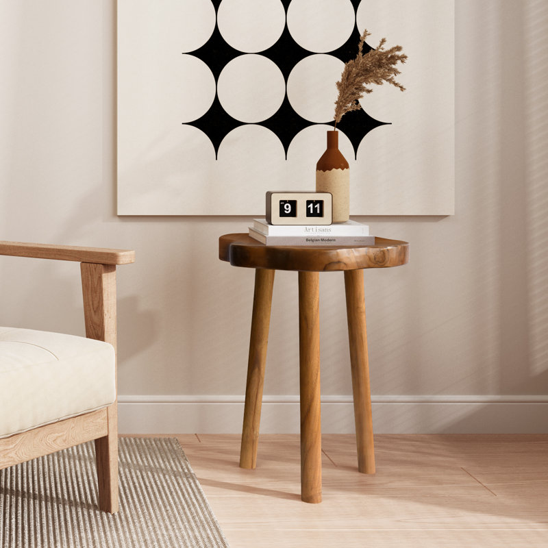 Natural Teak Live Edge End Table