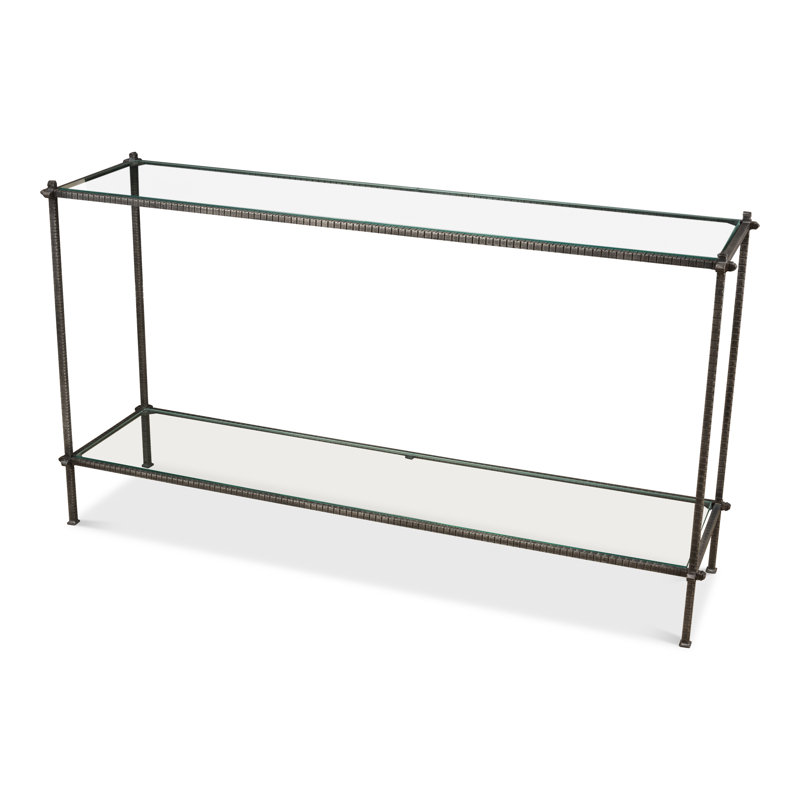 Hand Chased 60'' W Glass Console Table