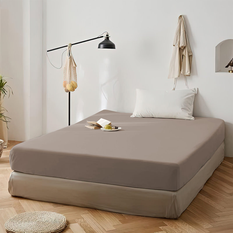 Super Soft Microfiber Deep Pocket Fitted Sheet, Beige, Super King (6')
