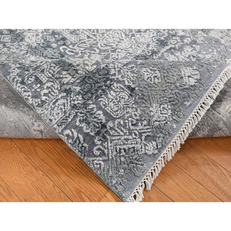 Tapis nouÃ© Ã  la main de 2,18 m x 3,05 m en laine et soie pure, motif Â« Cloud Grey Â», modÃ¨le B37E6D612A8D41909E277C75AE8F8E9B