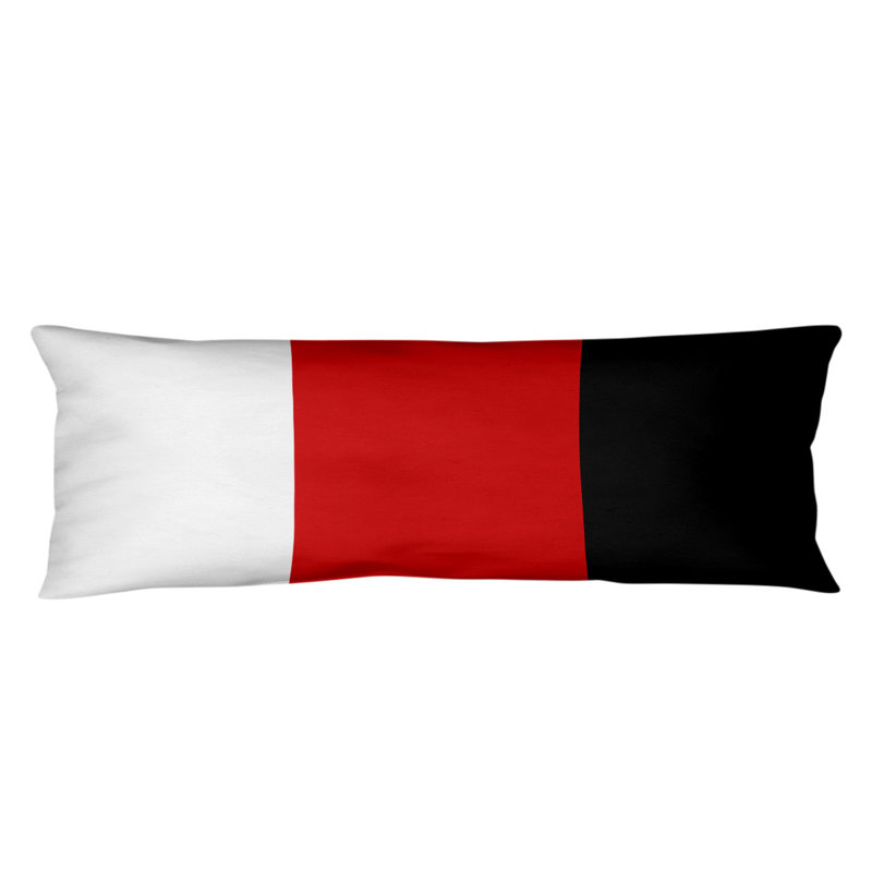 Stripes Medium Polyester/Polyfill Body Pillow, Red Middle/White, Texas Rider
