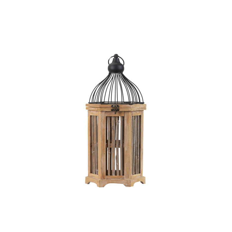 2 Piece Wood Wall Lantern Set