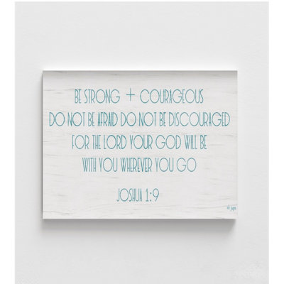 «Be Strong And Courageous», affiche de Josué 1: 9, impression encadrée de la Bible de Josué, impression d'affiche de la Bible rustique bleue, art mural de grand hall d'entrée