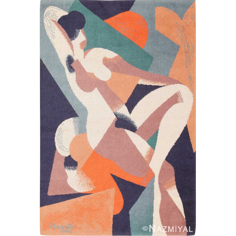 Tapis scandinave rétro femme nue Rene Magritte