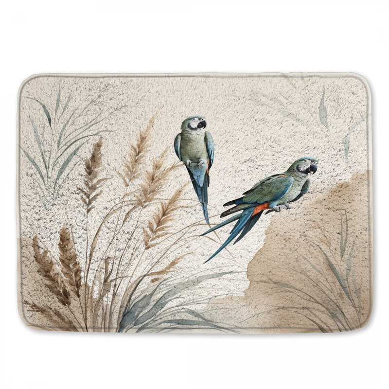 Tapis de bain Perroquets en milieu naturel, L 34 po x L 21 po