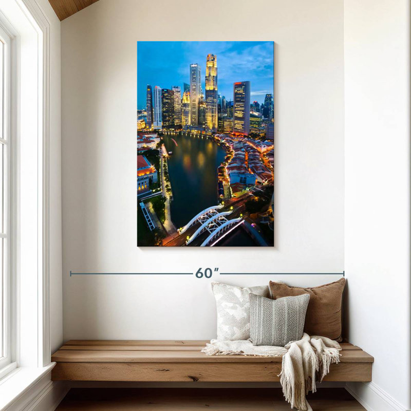 Aime Illuminated Singapore Cityscape, 45" H x 30" W