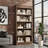 5-Shelf Vintage Wooden Bookshelf (Brown) In Farmhouse Style, With Display Shelves And Recesses, Wooden Base; Suitable For Offices And Libraries-905870028