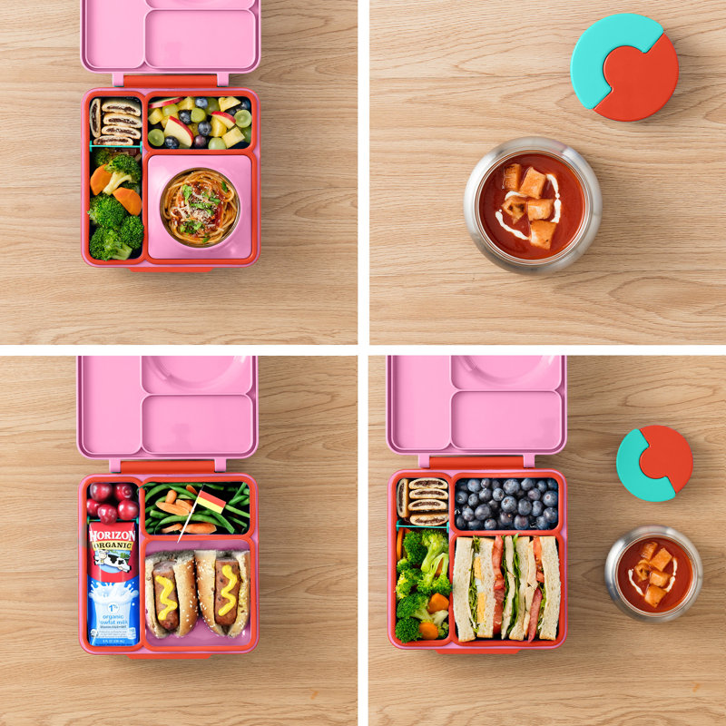 Pink Berry Insulated Stainless Steel Bento Box with Thermos