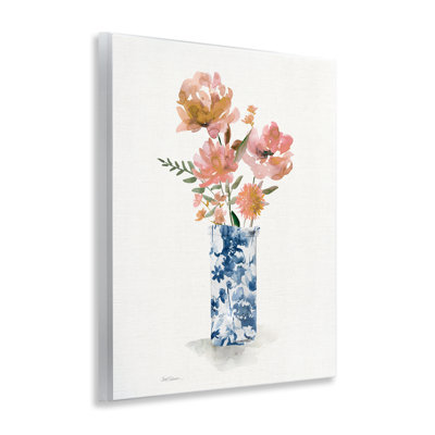 «Chinoiserie Blooms Pink Flowers», plaque murale par Carol Robinson