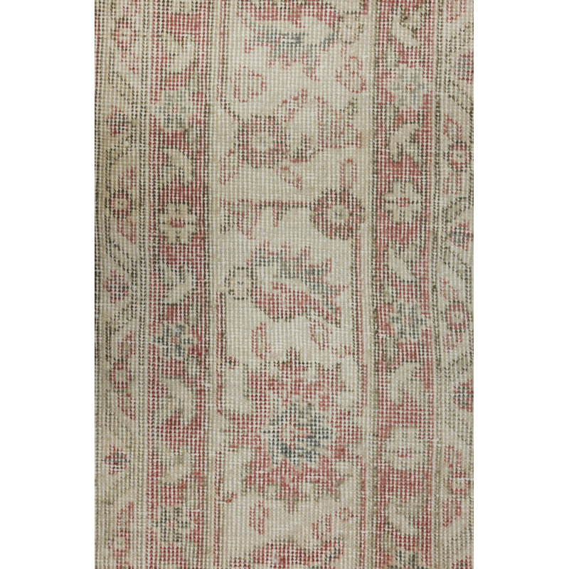 Tapis rose rétro vintage unique de conception unique 6 pi 7 po x 10 pi 4 po Vintage Wash