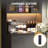 Kitchen Pantry Cabinet,71 in Tall Storage Cabinet with Doors and Shelves Adjustable, Kitchen Storage Hutch with Microwave Shelf , Led Lights and Charging Station,Corner Pantry Cabinet, Black-1252951222