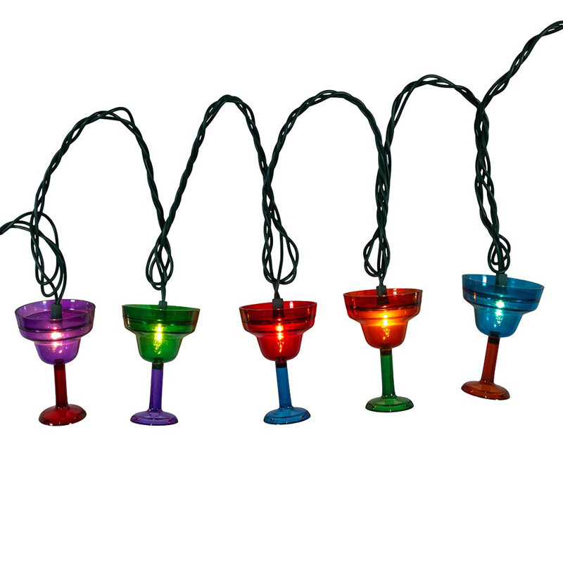 This UL 10-Light Margarita Glass Light Set from Kurt Adler